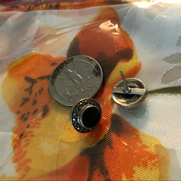 Sterling silver marcasite set- 2 pins, earrings - Picture 2 of 7